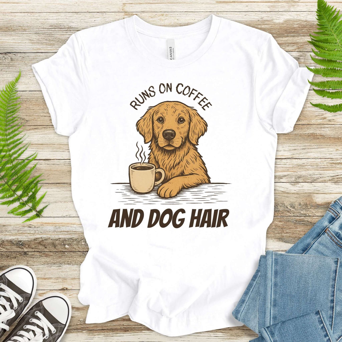 Coffee-Loving Golden Retriever T-Shirt