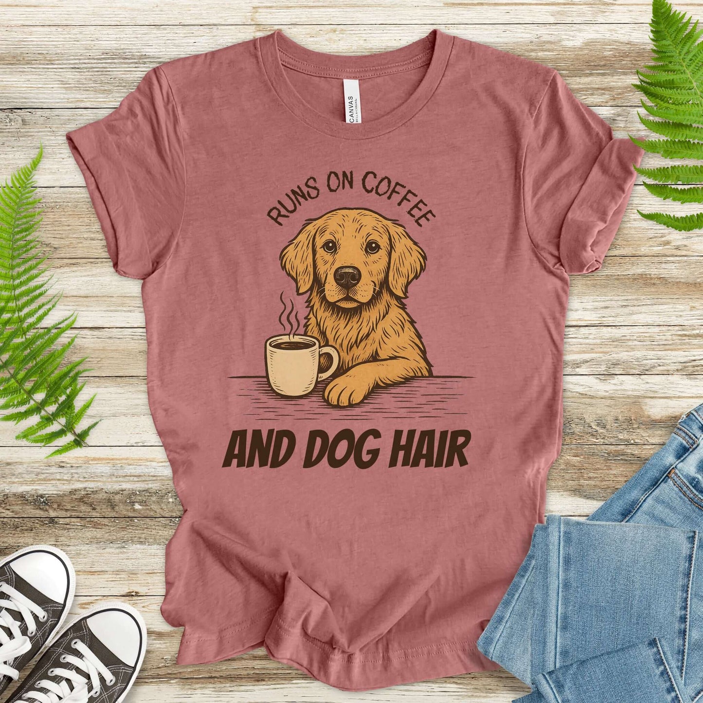 Coffee-Loving Golden Retriever T-Shirt