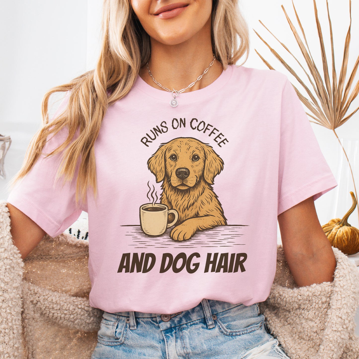 Coffee-Loving Golden Retriever T-Shirt