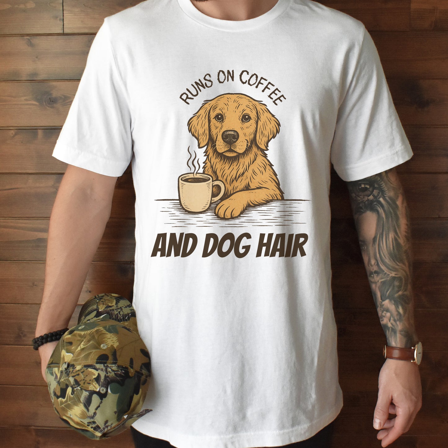 Coffee-Loving Golden Retriever T-Shirt