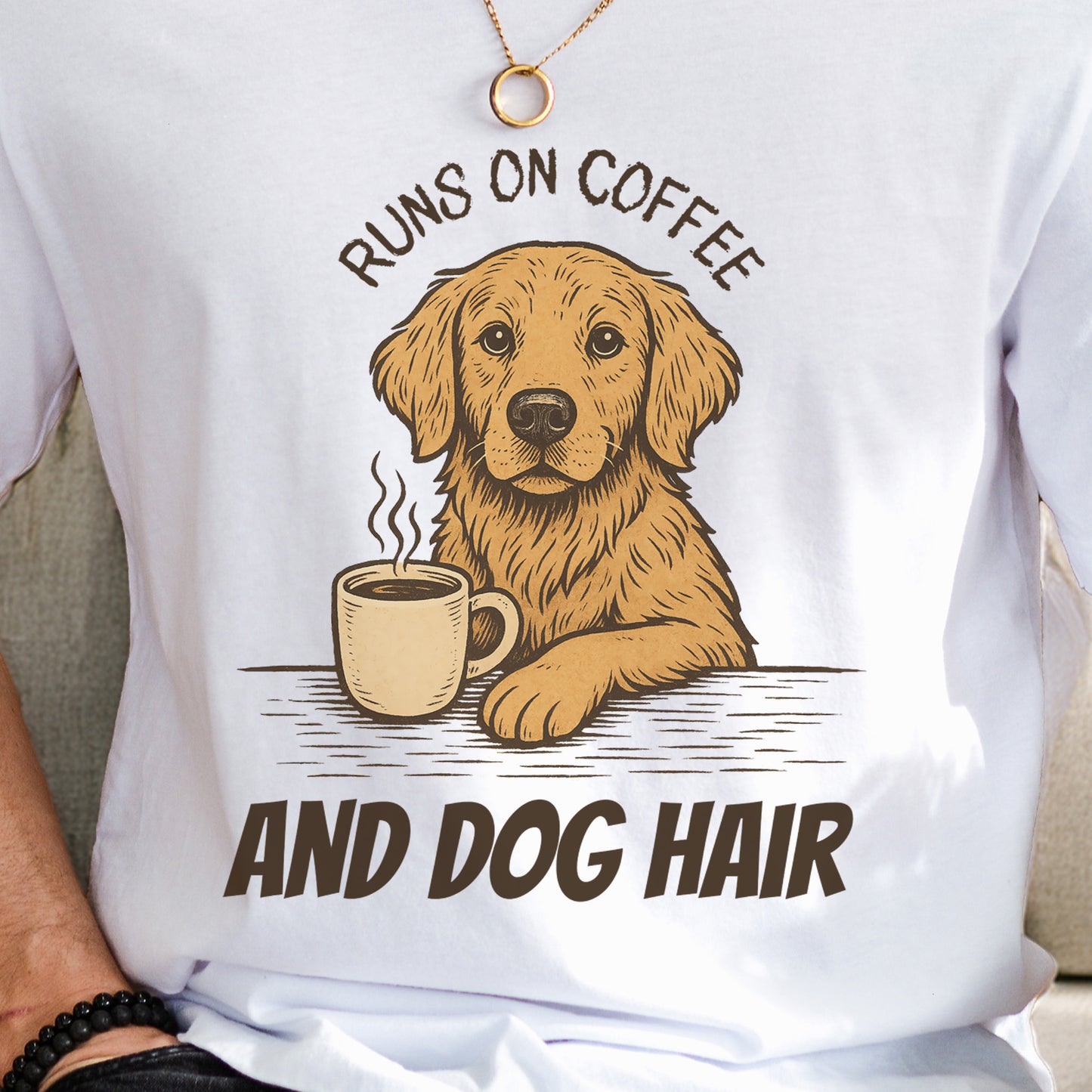 Coffee-Loving Golden Retriever T-Shirt