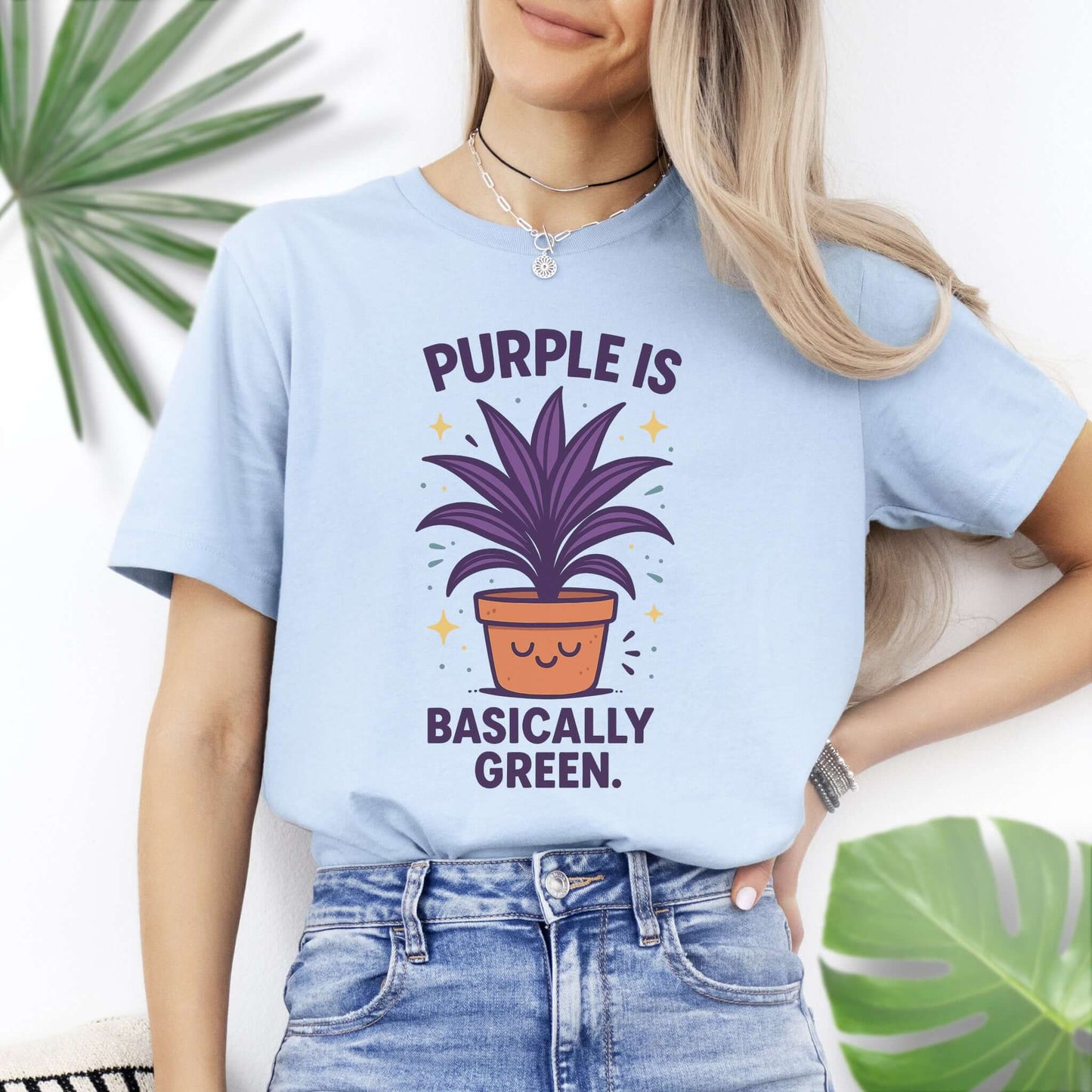 Purple Is Basically Green T-Shirt – Cordyline Amabilis Plant Lover Tee