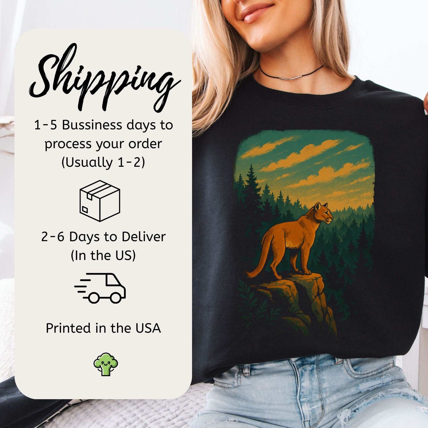 Cougar on the Cliff Mountain Lion Wilderness Sweatshirt