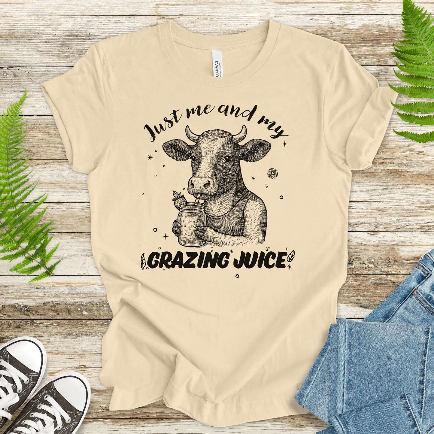 Just Me and My Grazing Juice – Funny Cow Lover Shirt for Farm Life & Organic Vibes
