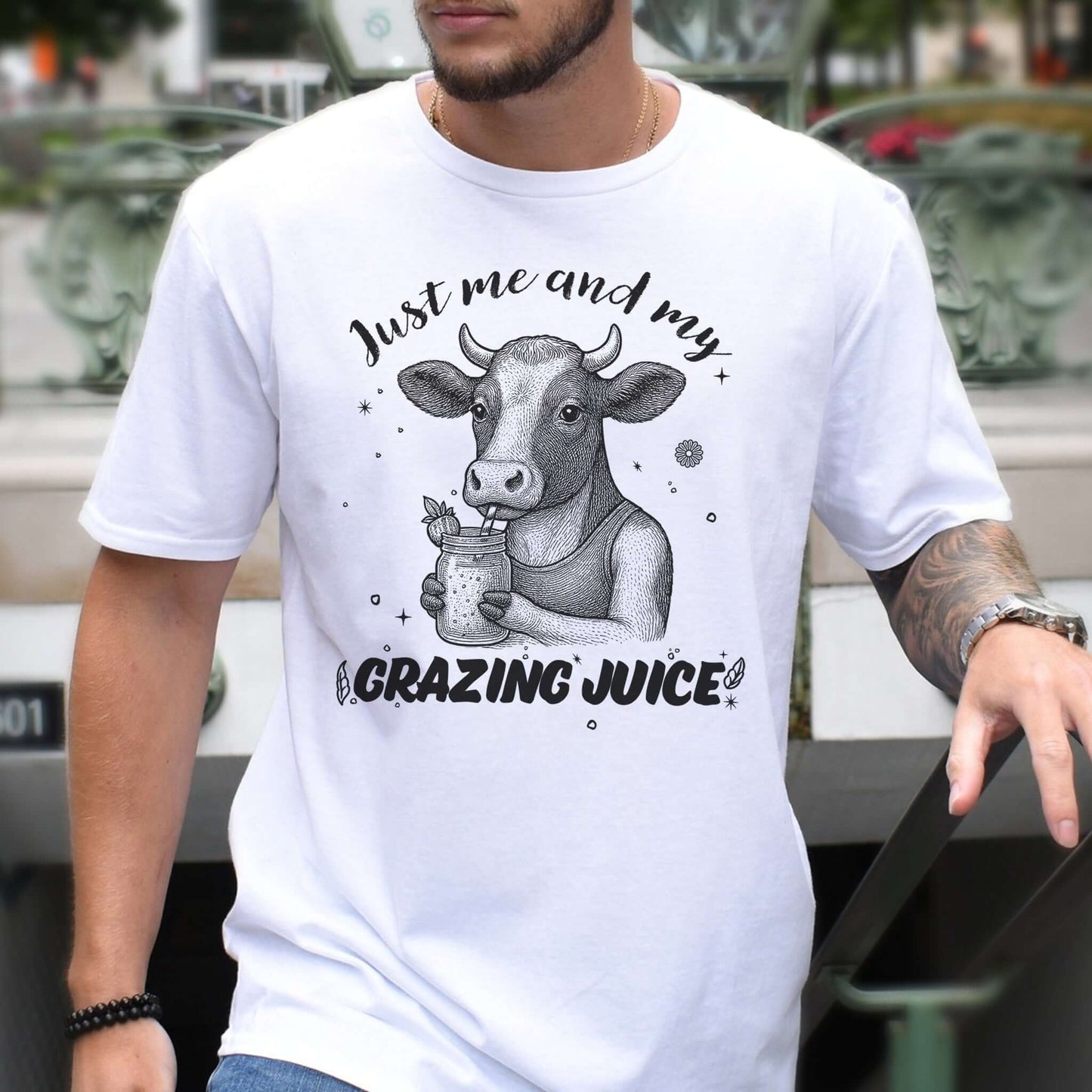 Just Me and My Grazing Juice – Funny Cow Lover Shirt for Farm Life & Organic Vibes