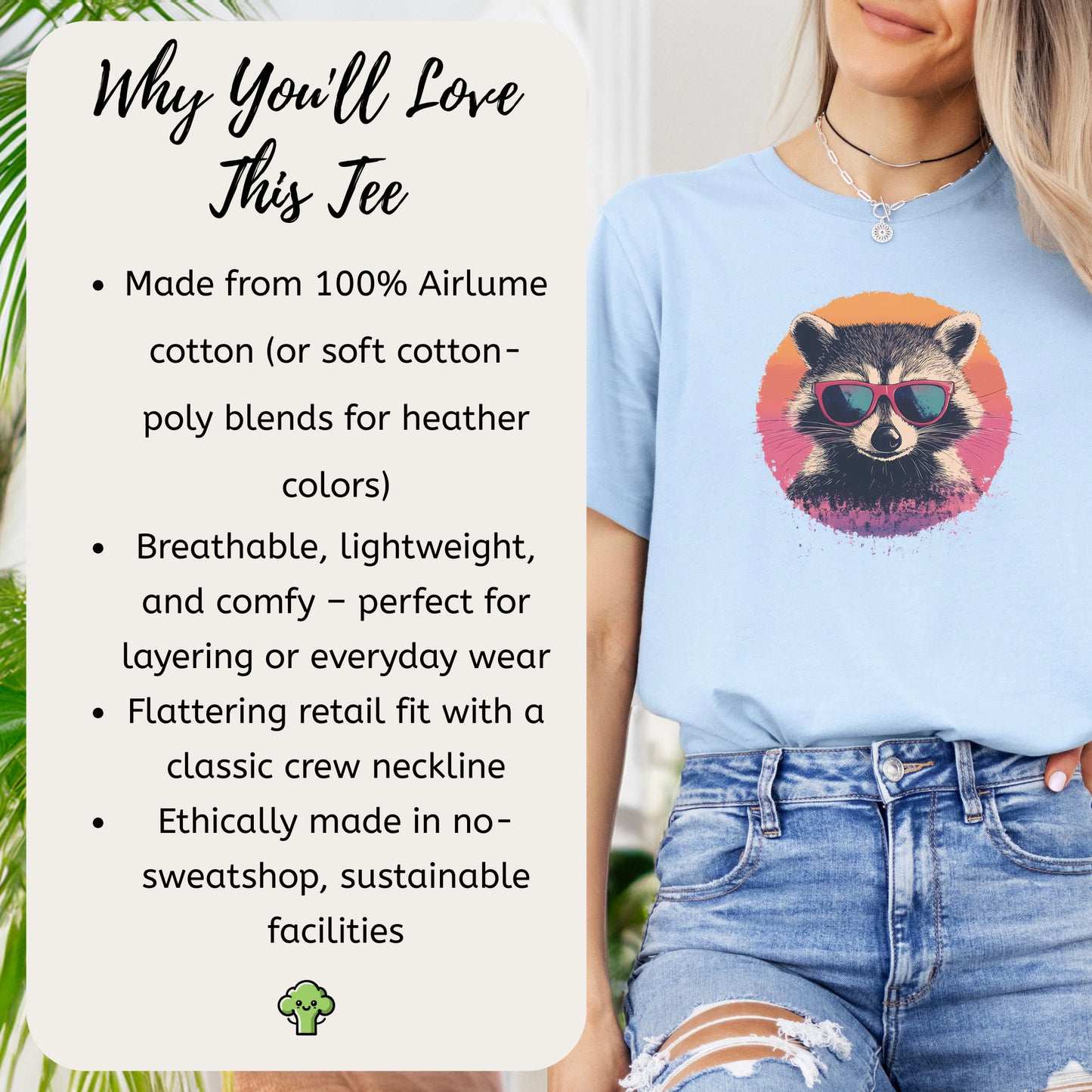 Retro Raccoon & Vintage Sun T-Shirt