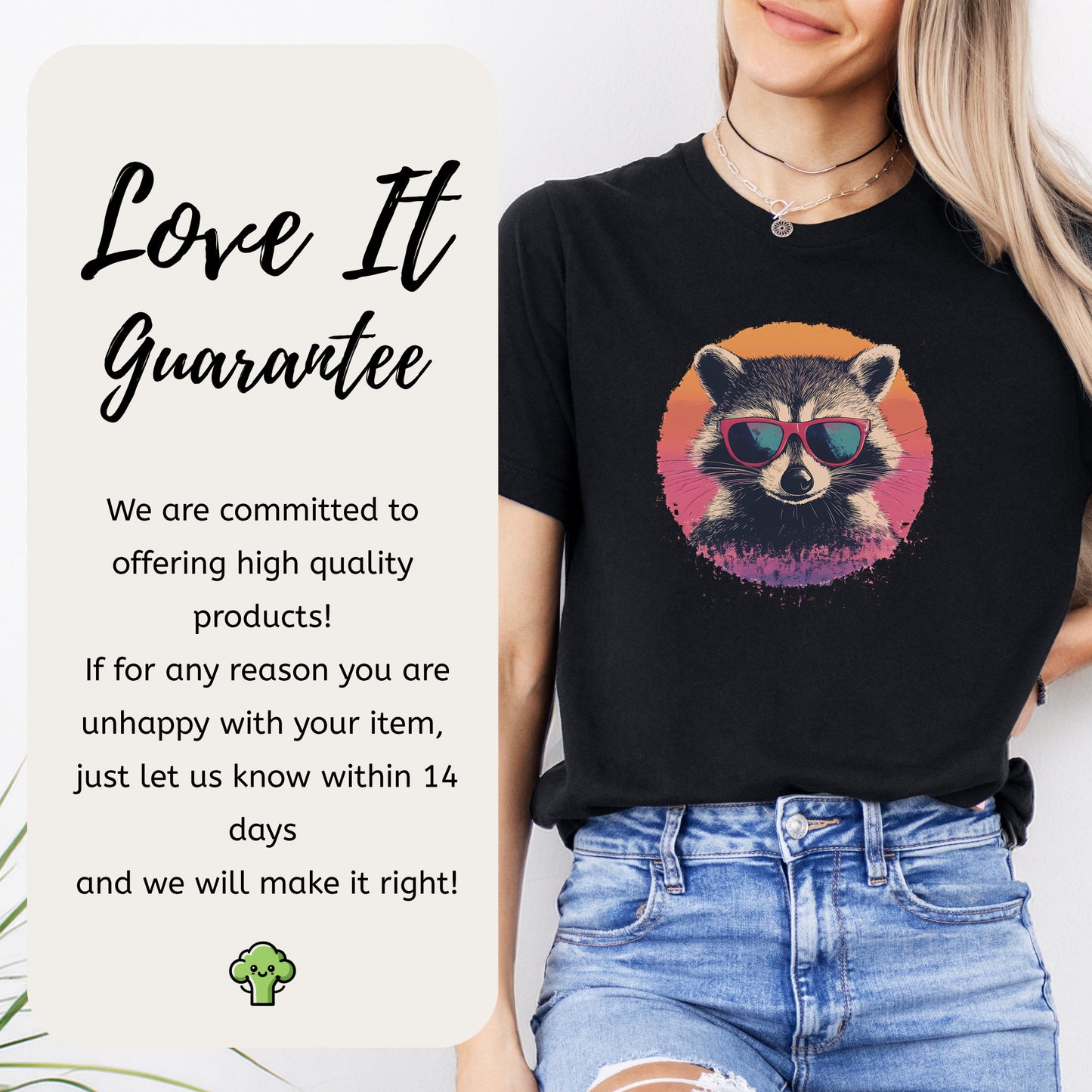 Retro Raccoon & Vintage Sun T-Shirt
