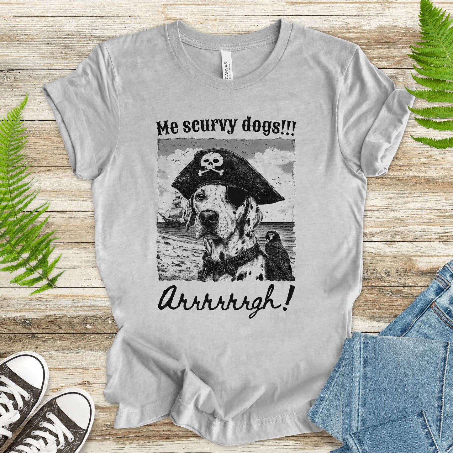 Retro Pirate Dalmatian Dog T-Shirt