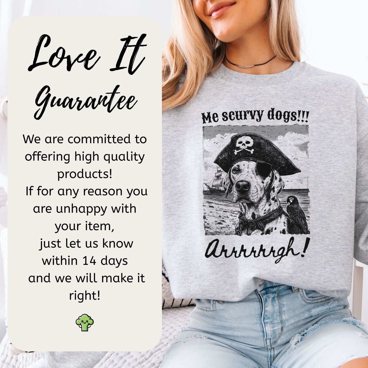 Dalmatian Pirate Sweatshirt – Retro Dog Lover Gift with Funny Vibes