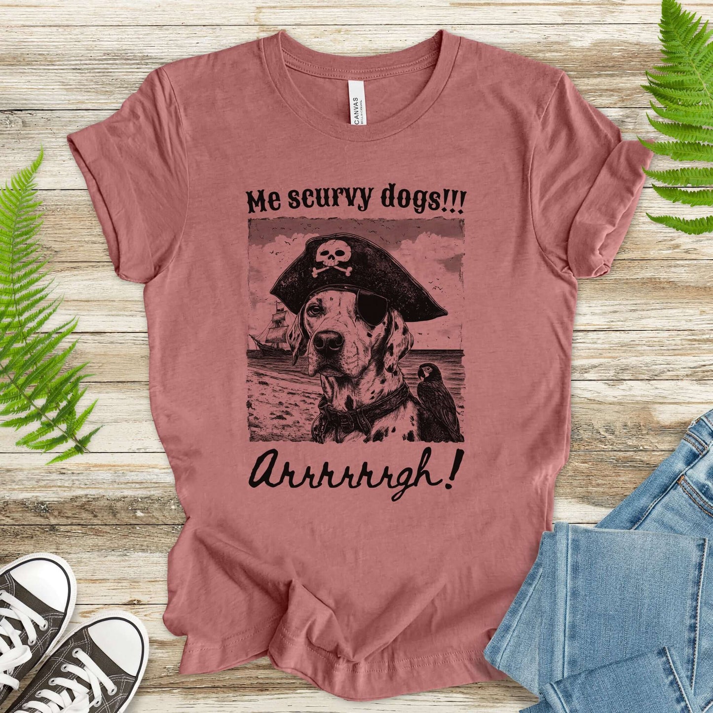 Retro Pirate Dalmatian Dog T-Shirt