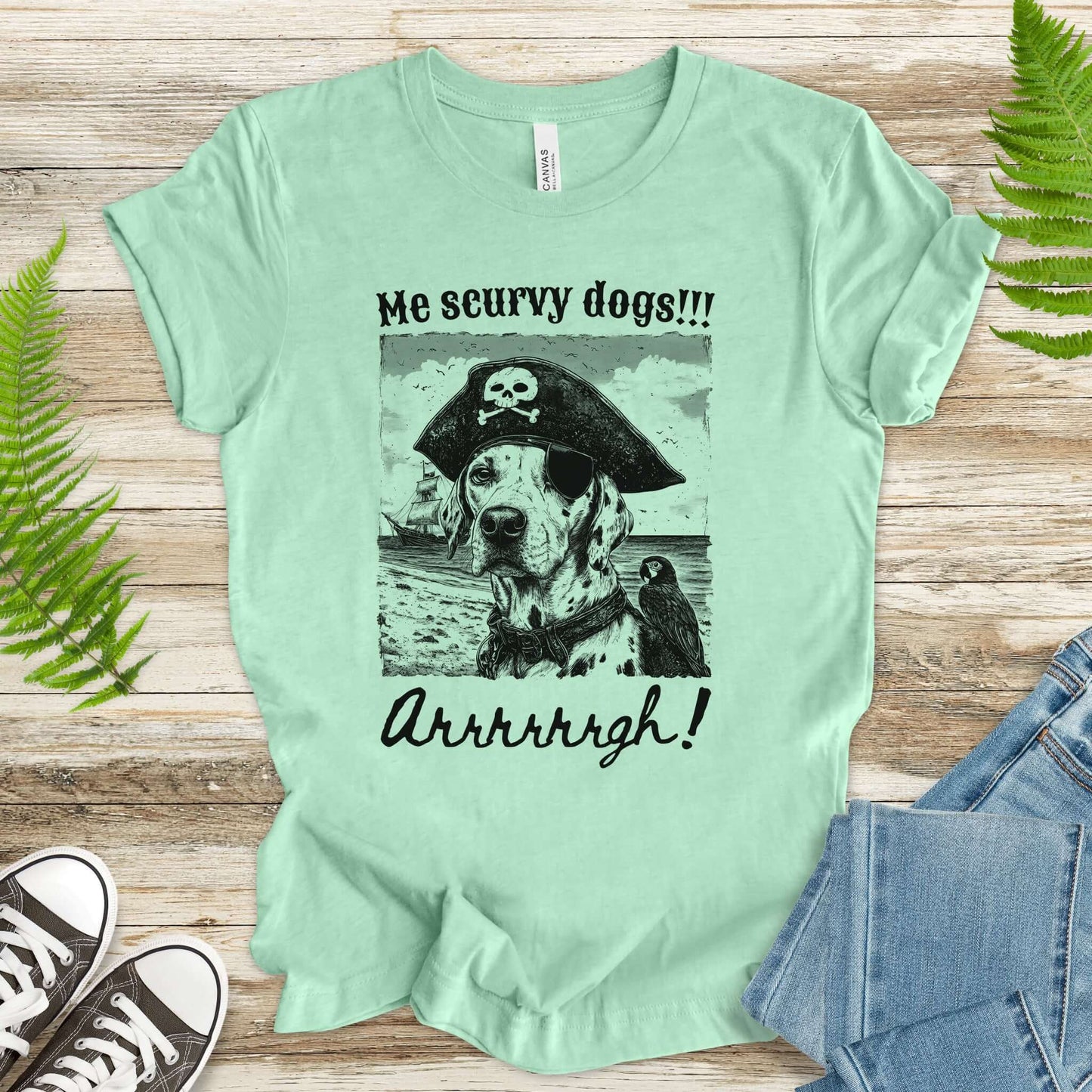 Retro Pirate Dalmatian Dog T-Shirt