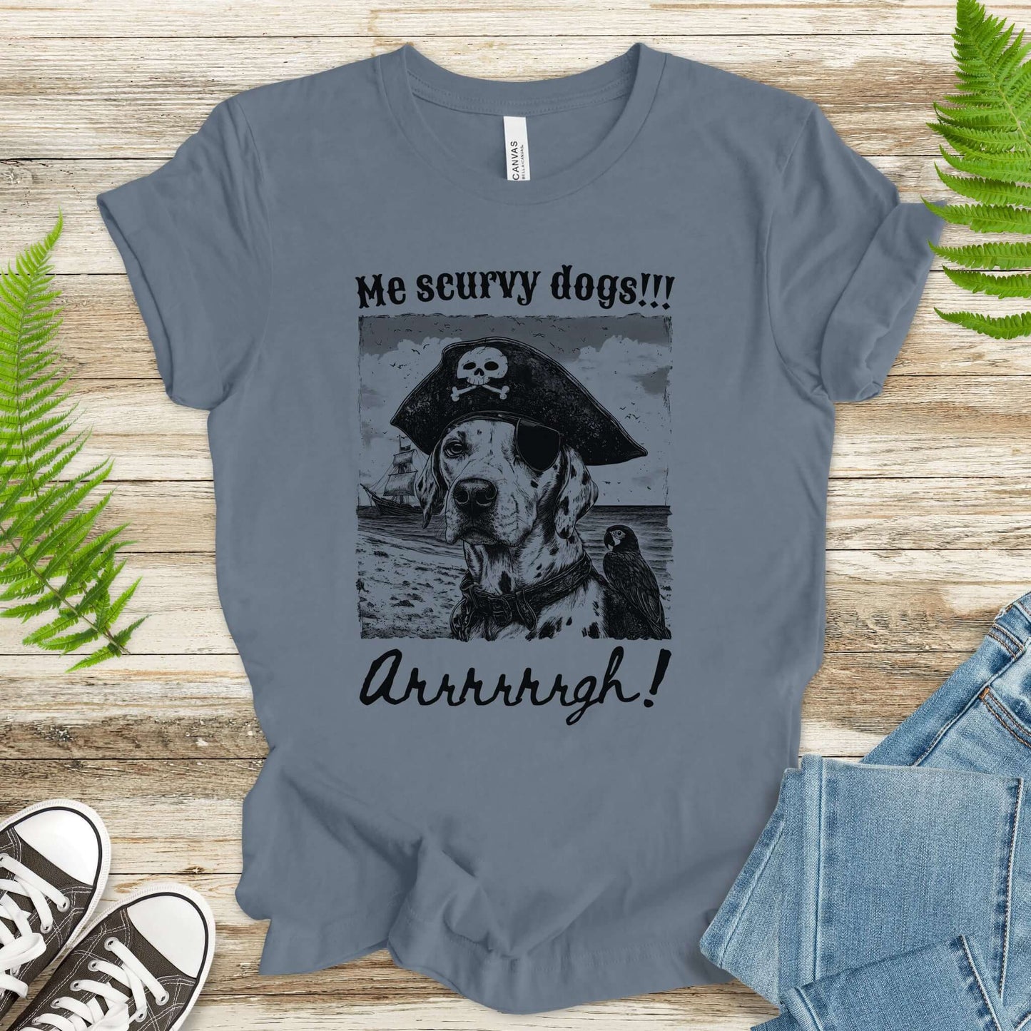 Retro Pirate Dalmatian Dog T-Shirt