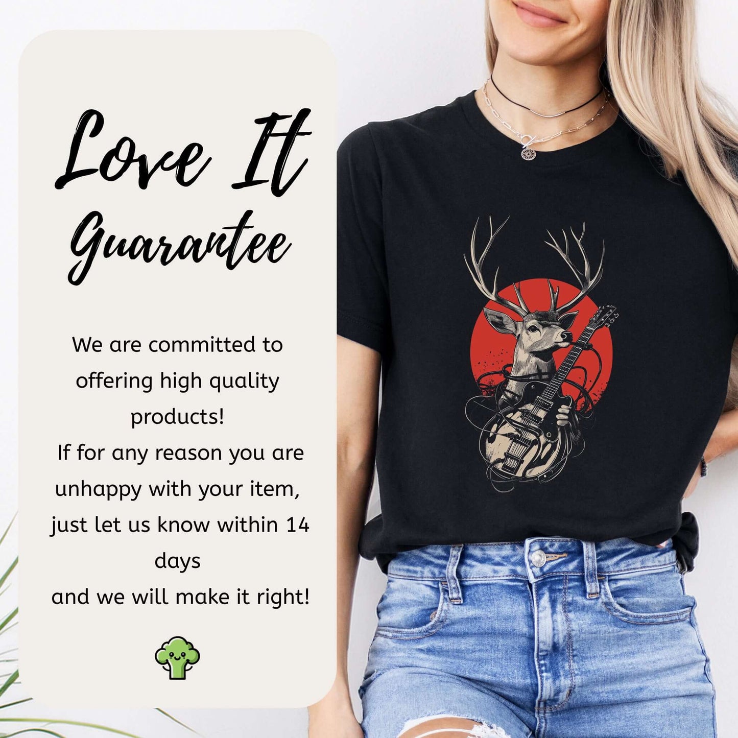 Rock & Roam – Japanese Style Deer Guitarist T-Shirt