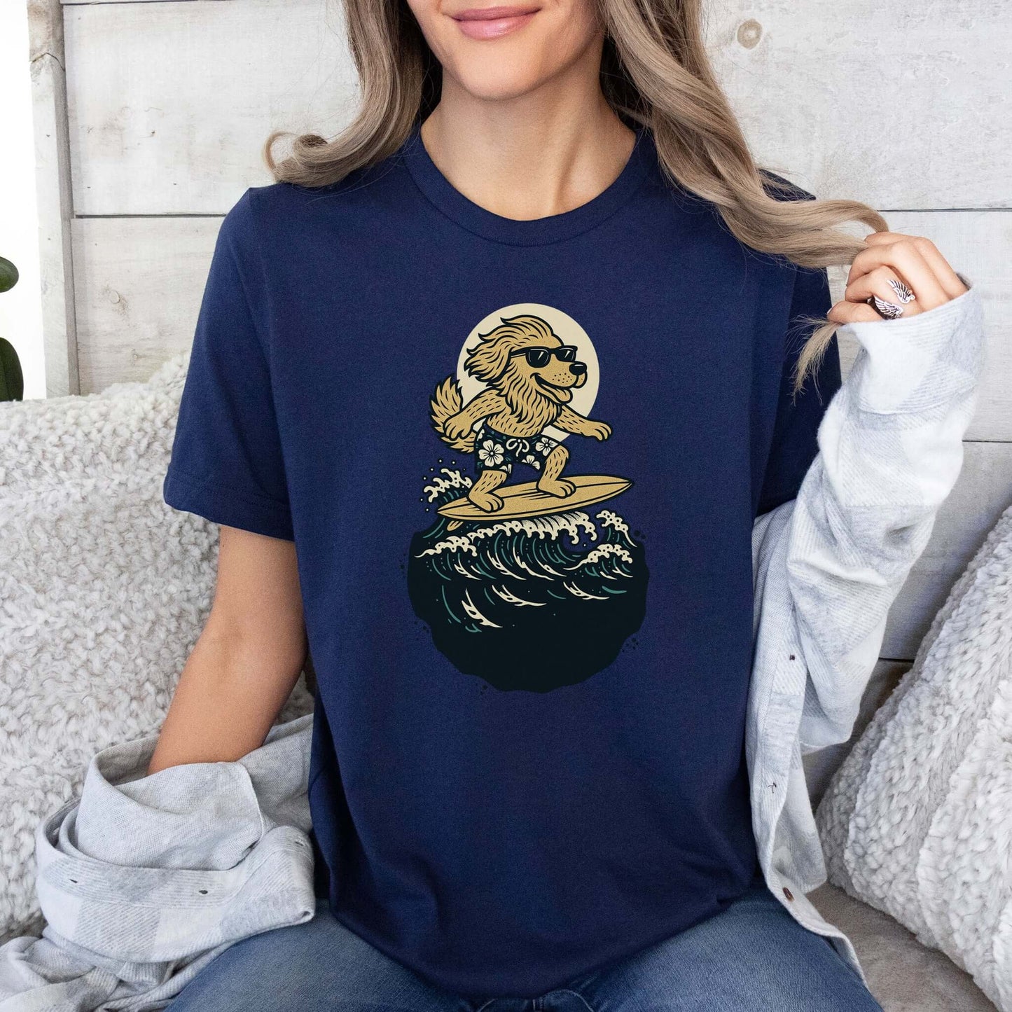 Surfing Dog in Shades T-Shirt