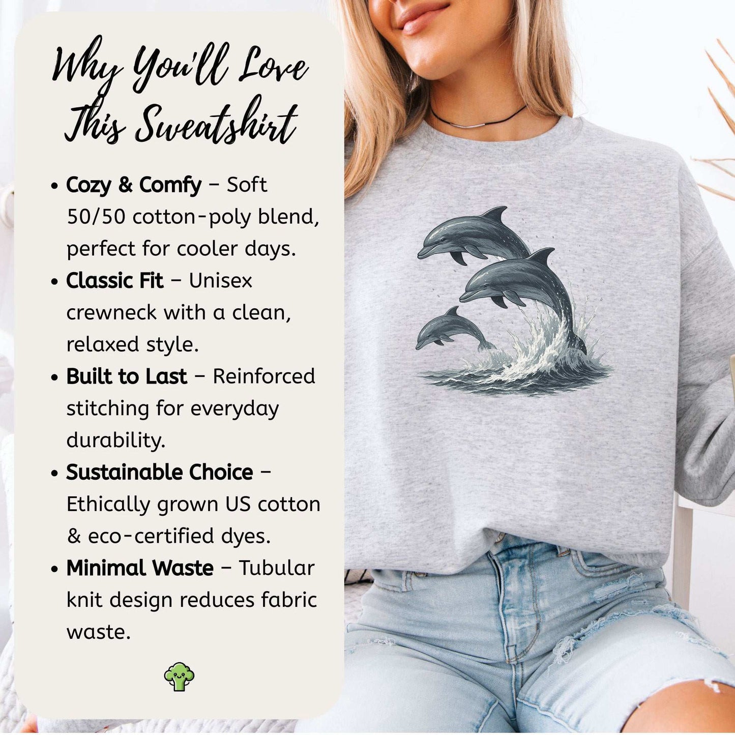 Jumping Dolphins Sweatshirt – Spirit Animal of Joy and Ocean Freedom