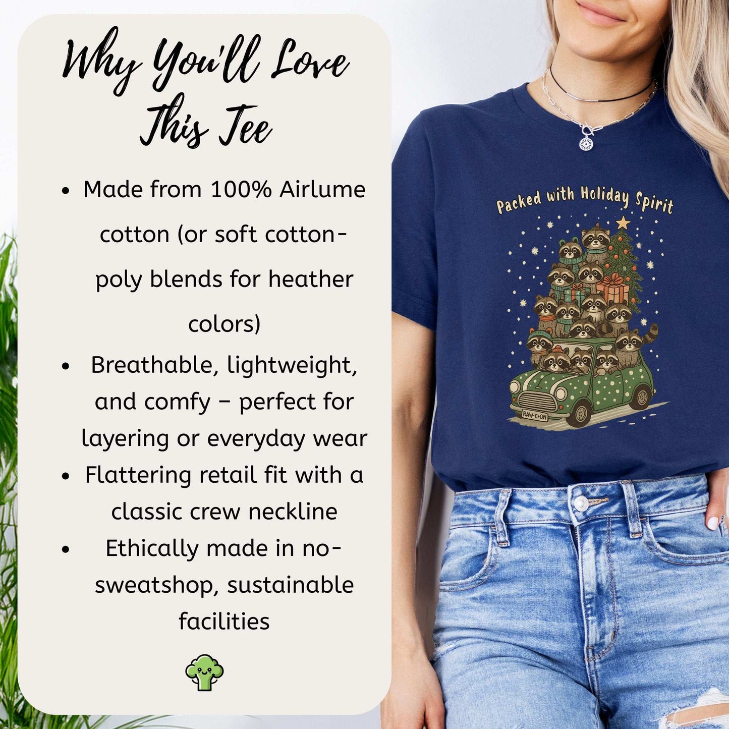 Packed with Holiday Spirit Raccoon T-Shirt – Funny Christmas Car Chaos Tee