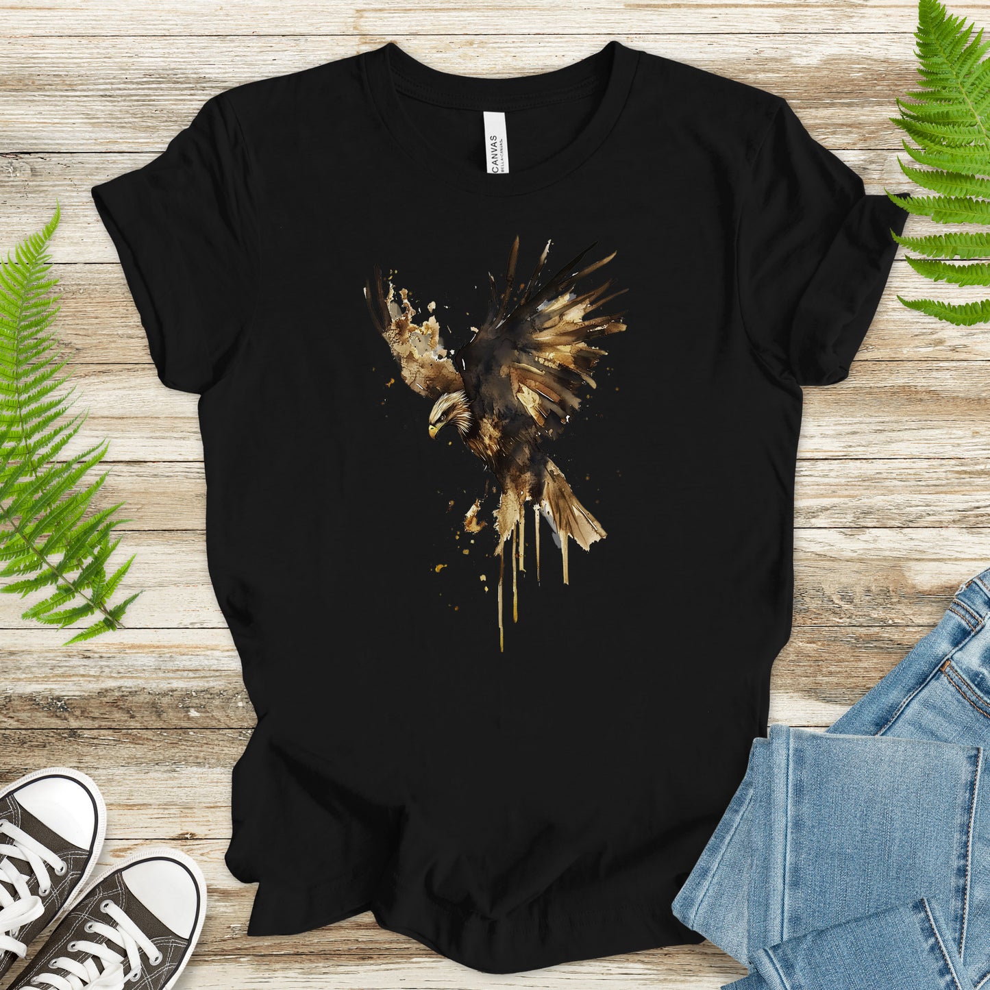 Watercolor Eagle T-Shirt – Vintage American Wildlife Tee