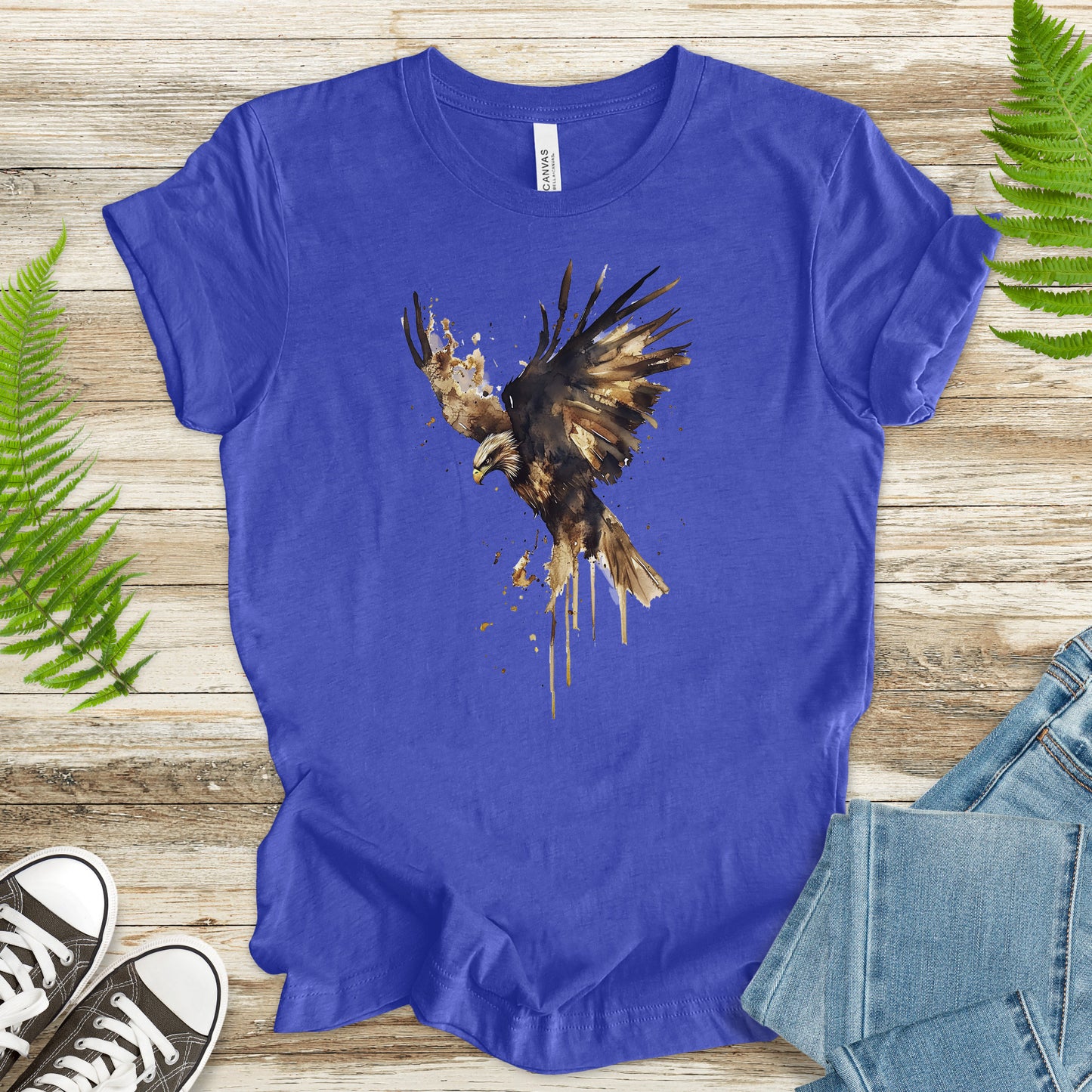 Watercolor Eagle T-Shirt – Vintage American Wildlife Tee
