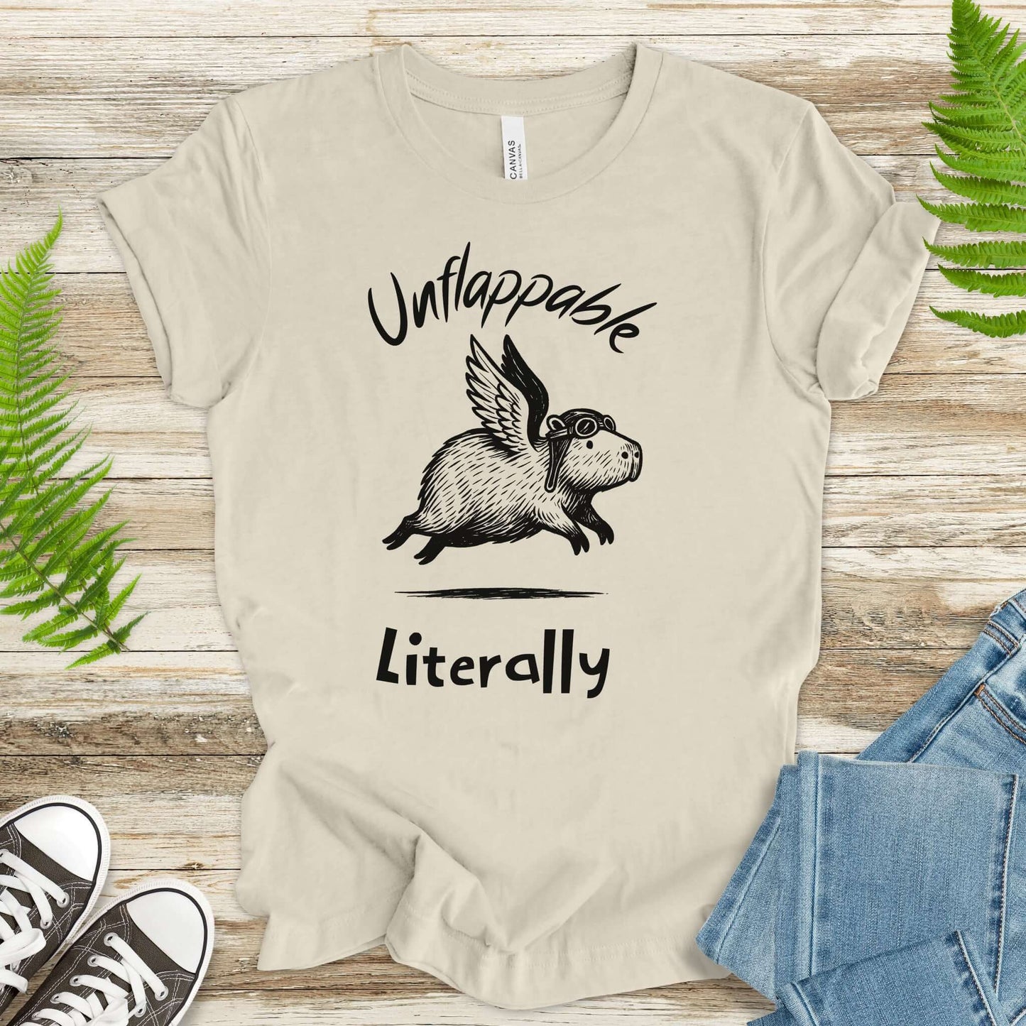 Capybara With Wings Unflappable Pilot T-Shirt