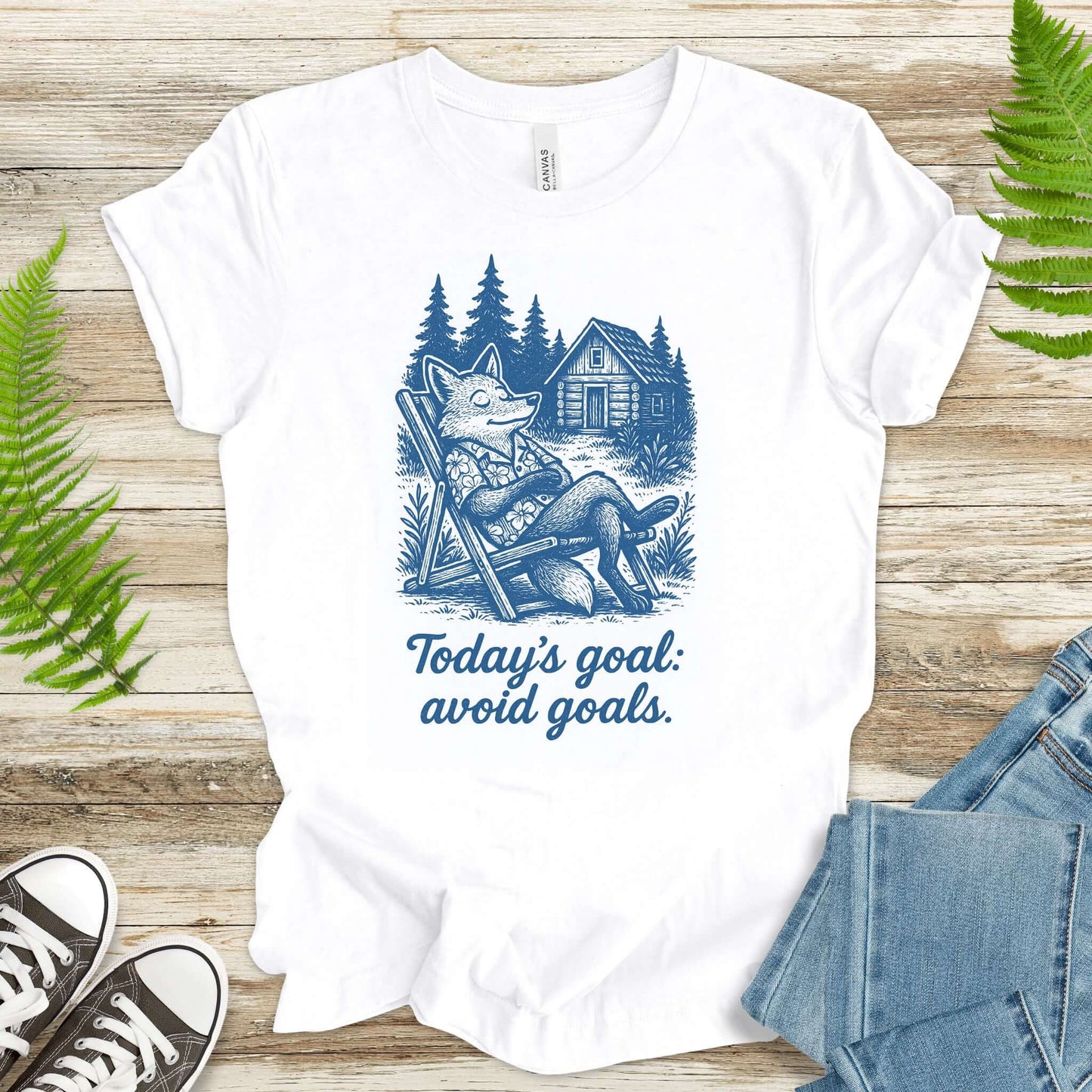 Avoiding Goals Fox Shirt – Funny Cabin Life Hiking Vacation T-Shirt