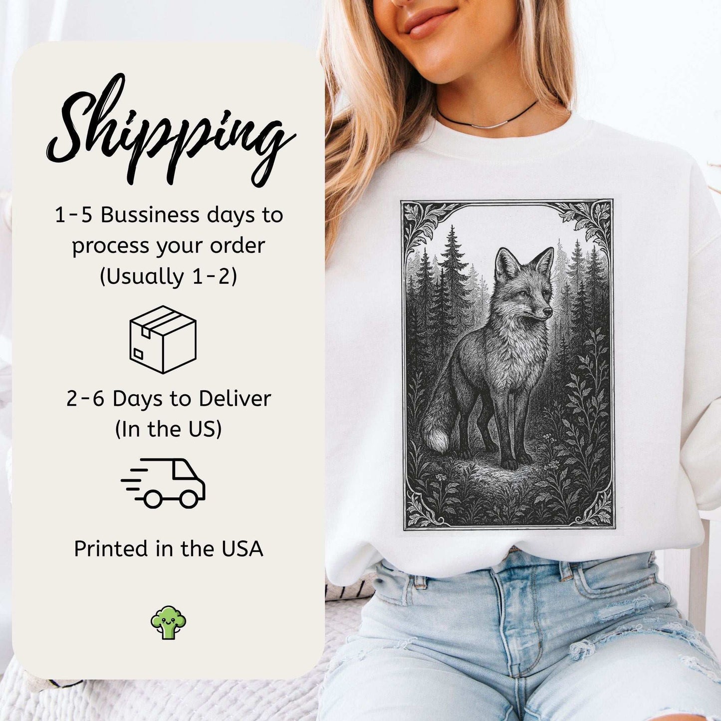 Forest Fox Sweatshirt – Clever Spirit Guide with Woodland Wisdom