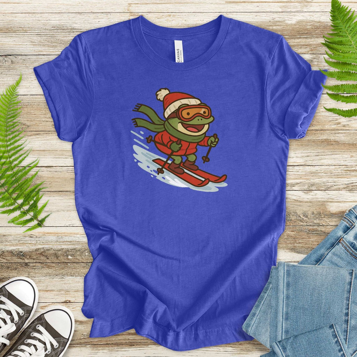 Froggy Ski Fun T-Shirt – Funny Winter Sports Frog Christmas Tee