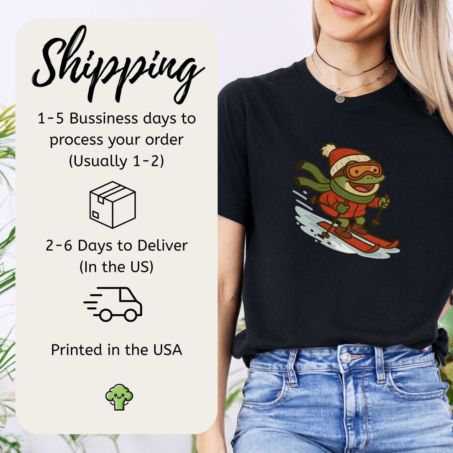 Froggy Ski Fun T-Shirt – Funny Winter Sports Frog Christmas Tee