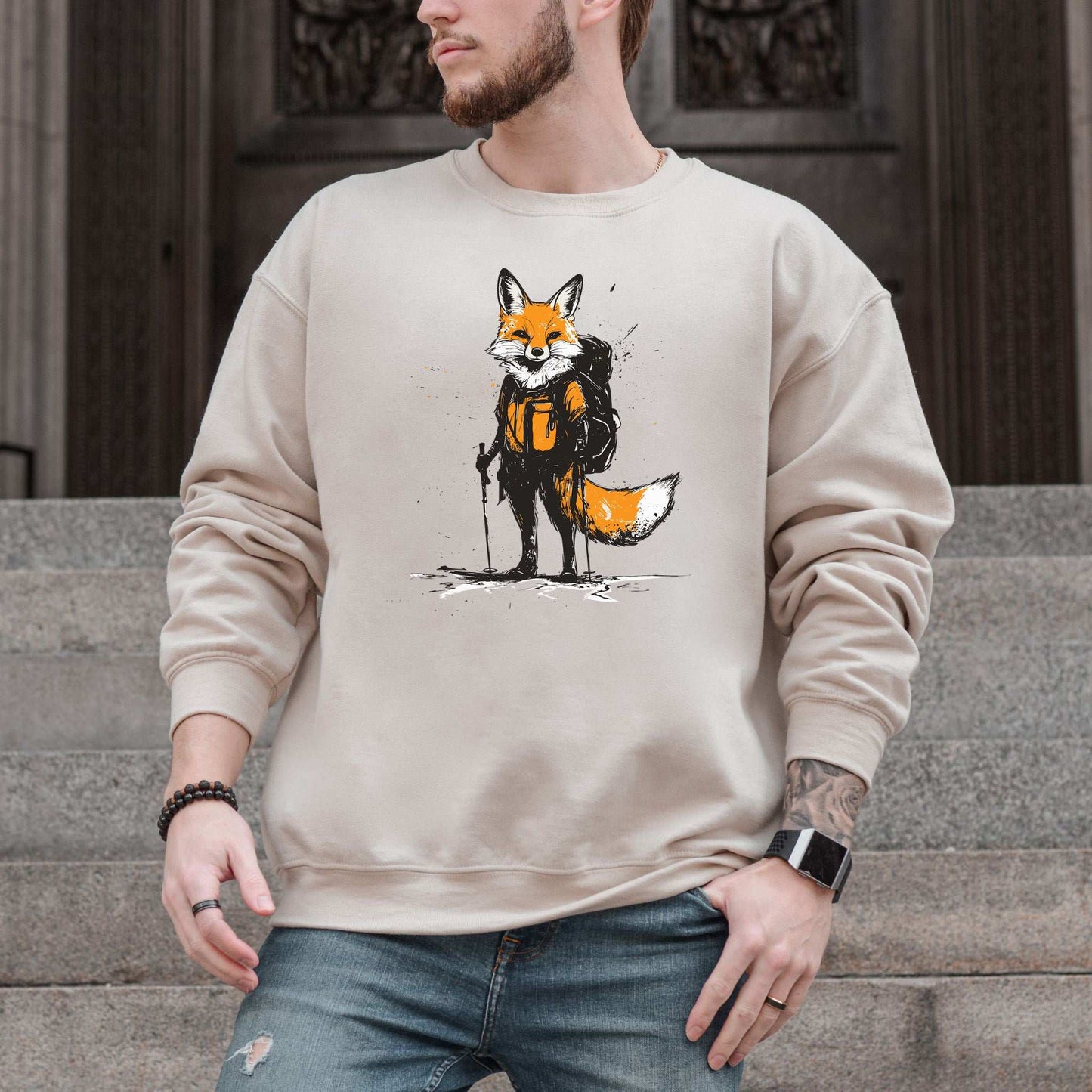 Fox Hiker Adventure Sweatshirt – Trail-Ready Fox in Cozy Style