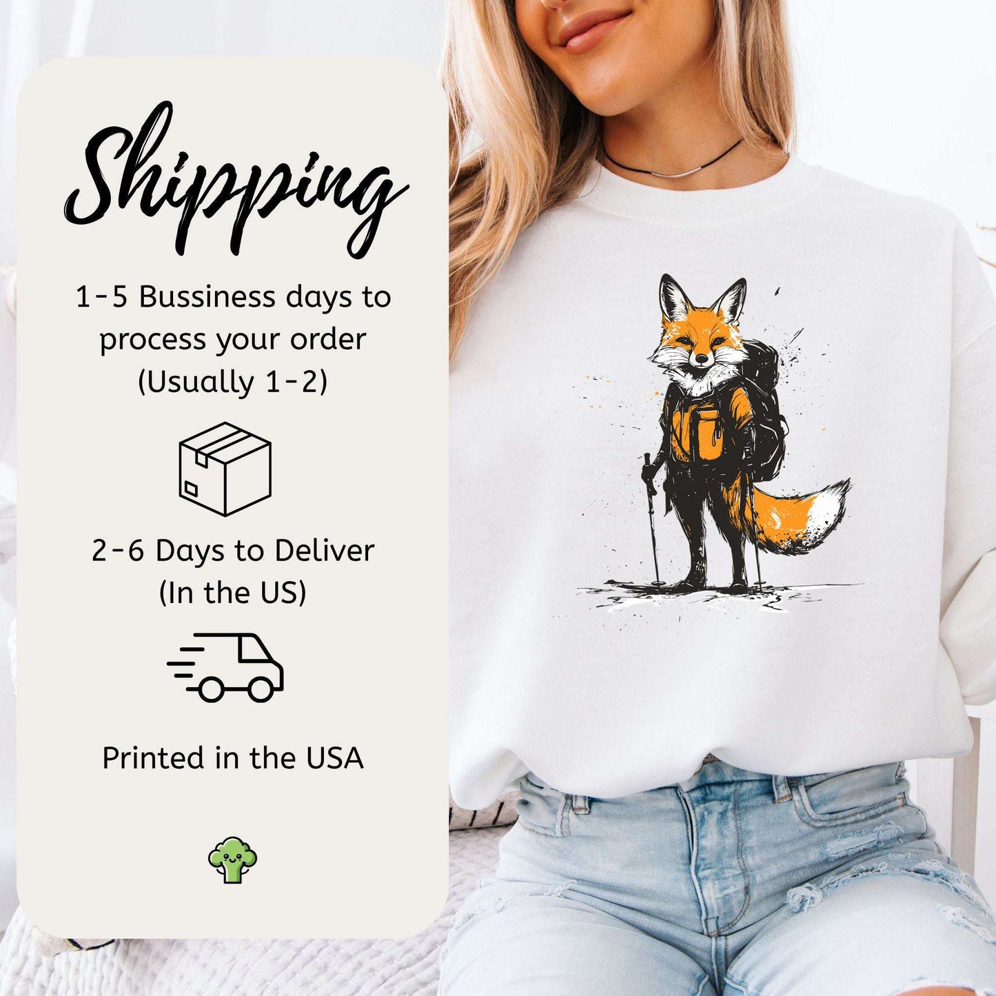 Fox Hiker Adventure Sweatshirt – Trail-Ready Fox in Cozy Style