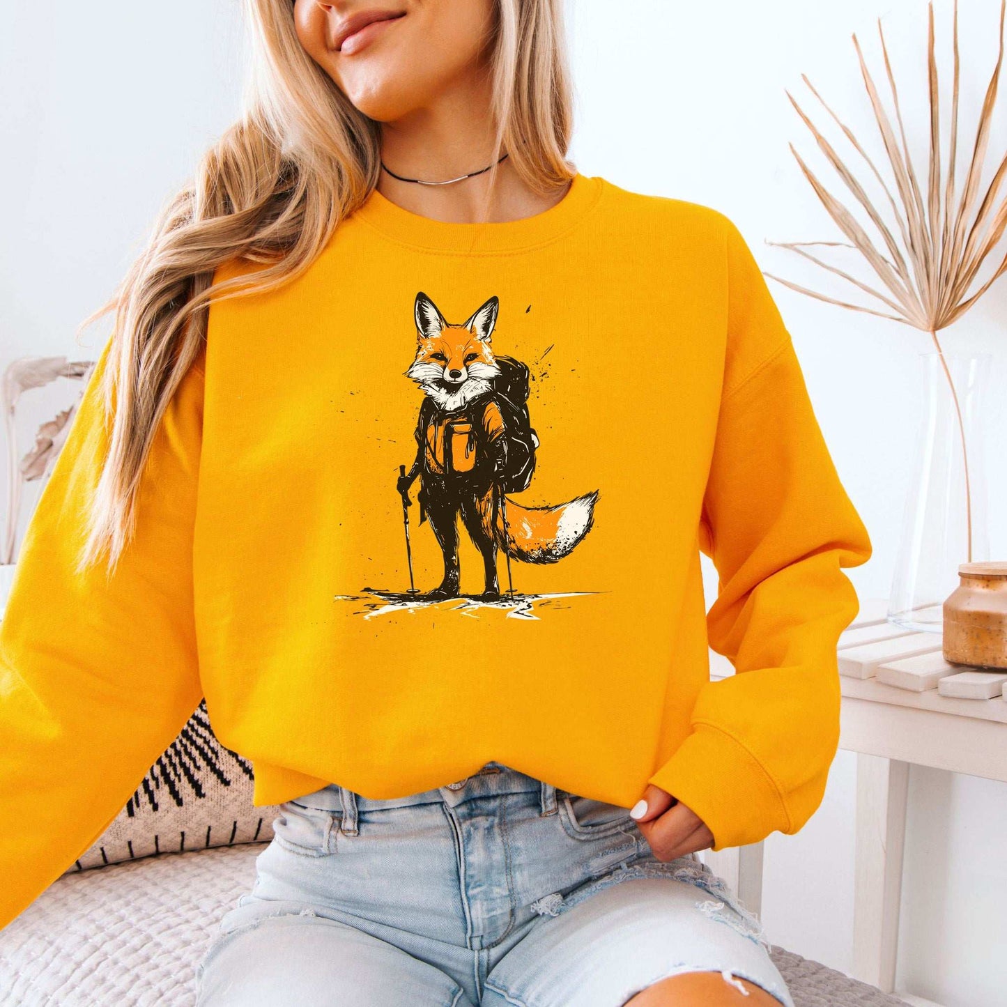 Fox Hiker Adventure Sweatshirt – Trail-Ready Fox in Cozy Style