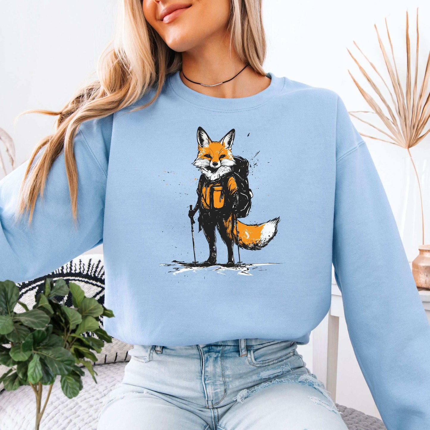 Fox Hiker Adventure Sweatshirt – Trail-Ready Fox in Cozy Style