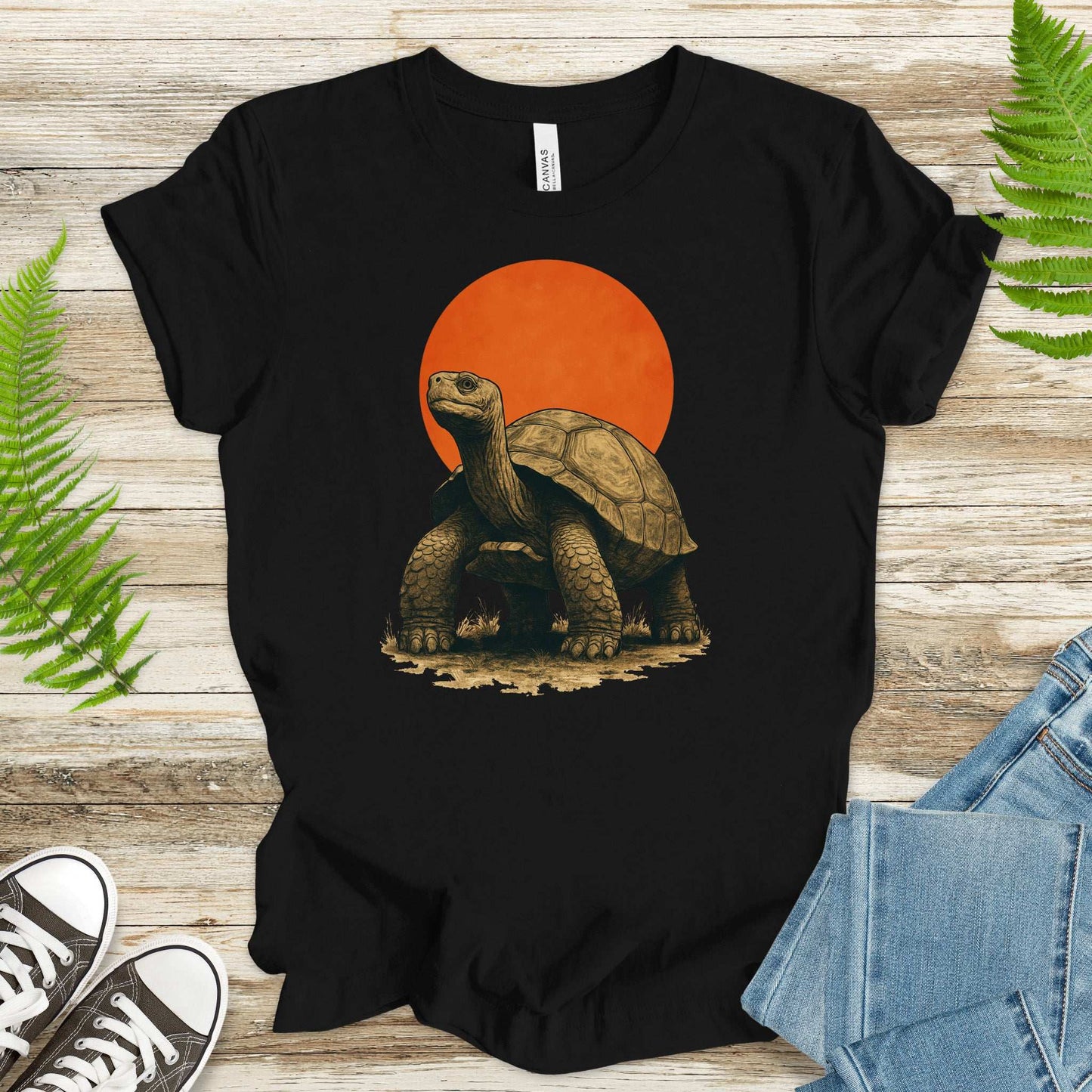 Vintage Tortoise Sun T-Shirt – Japanese Style Jungle Safari Tee