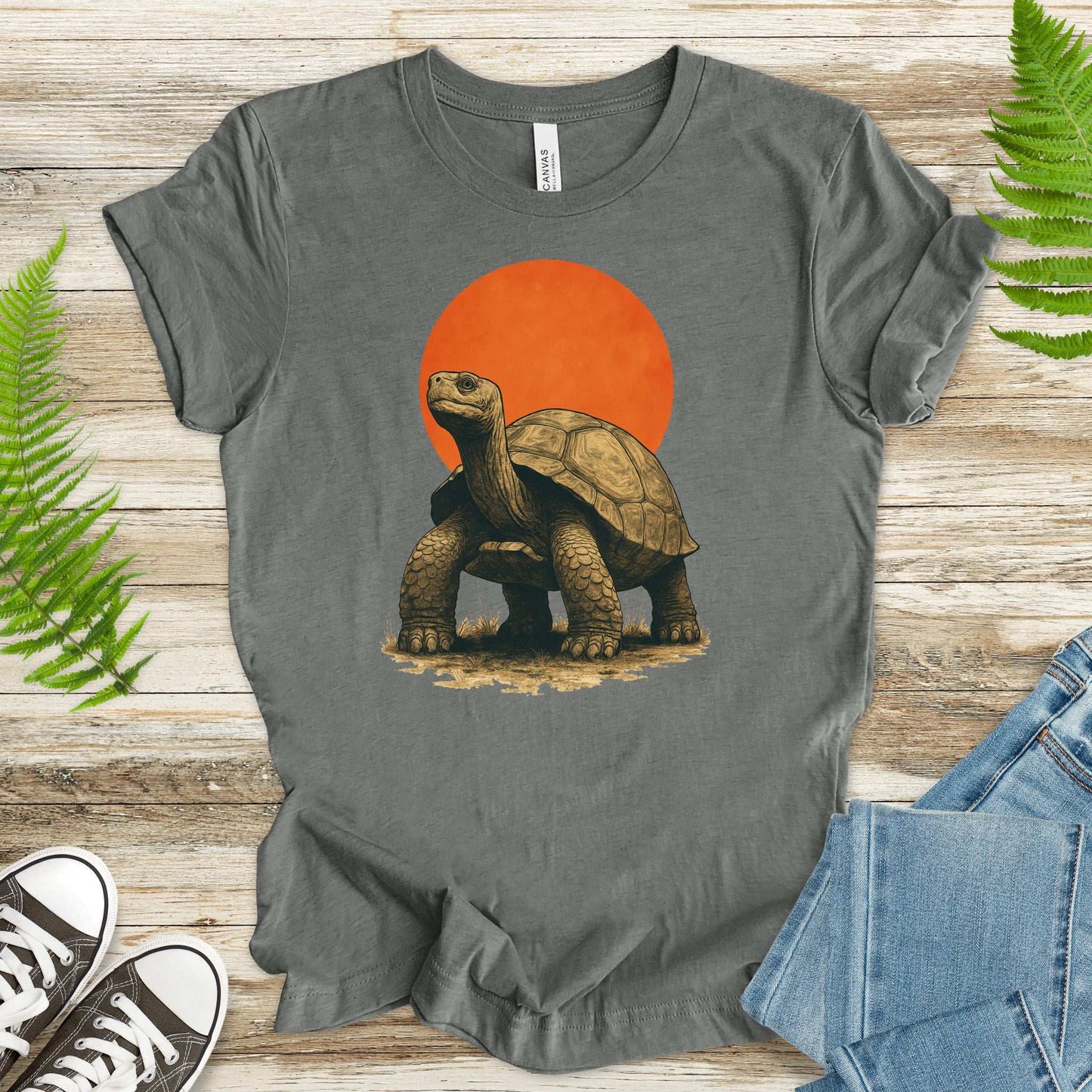 Vintage Tortoise Sun T-Shirt – Japanese Style Jungle Safari Tee