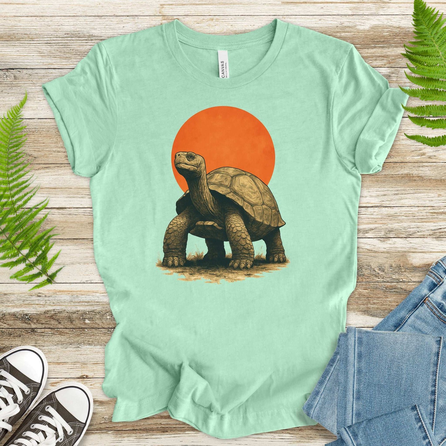 Vintage Tortoise Sun T-Shirt – Japanese Style Jungle Safari Tee