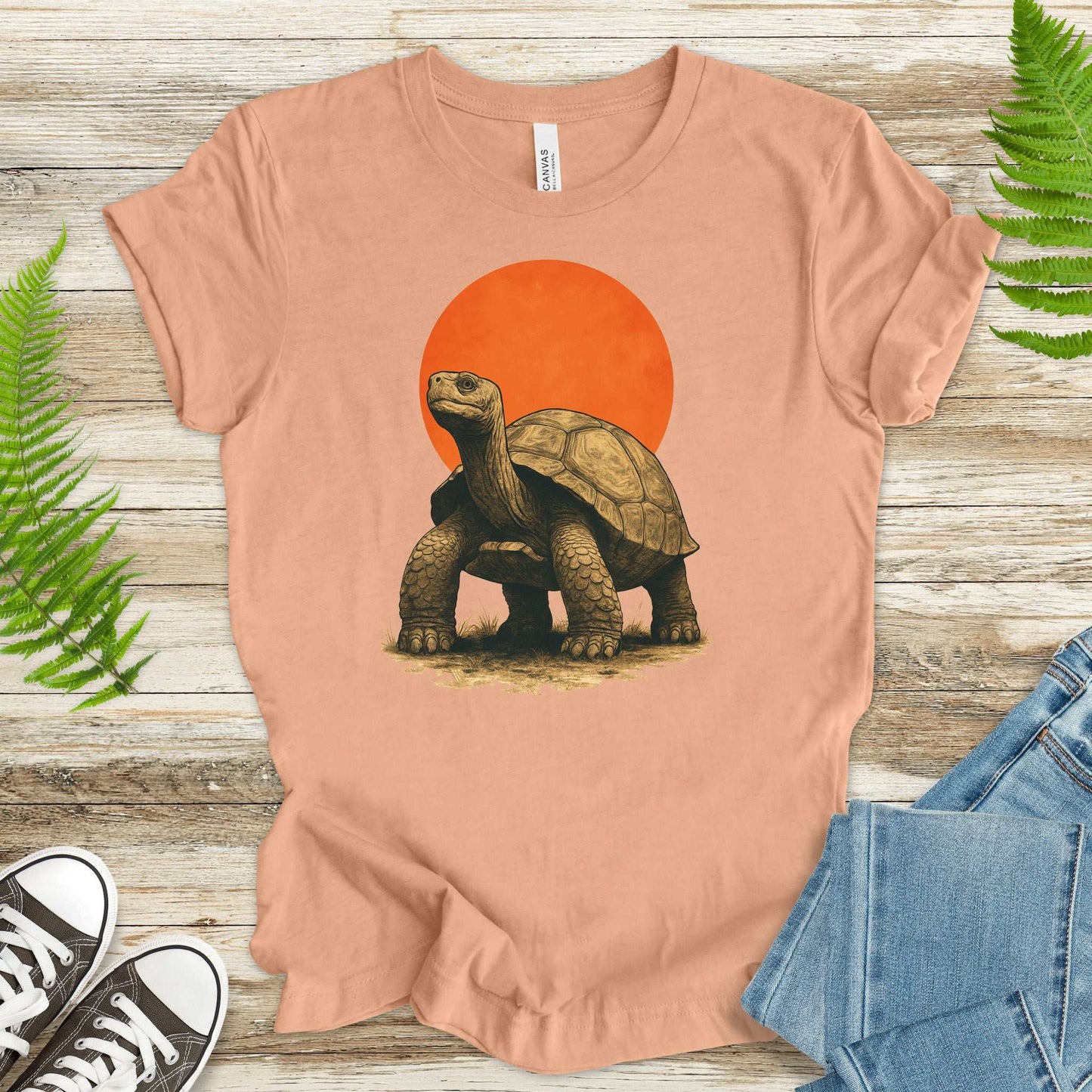 Vintage Tortoise Sun T-Shirt – Japanese Style Jungle Safari Tee
