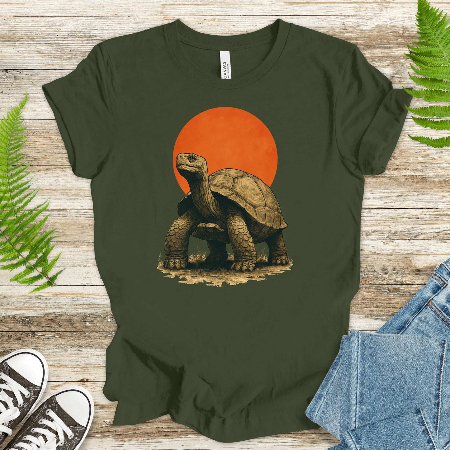 Vintage Tortoise Sun T-Shirt – Japanese Style Jungle Safari Tee