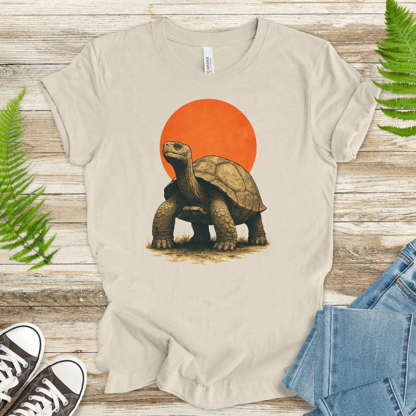 Vintage Tortoise Sun T-Shirt – Japanese Style Jungle Safari Tee