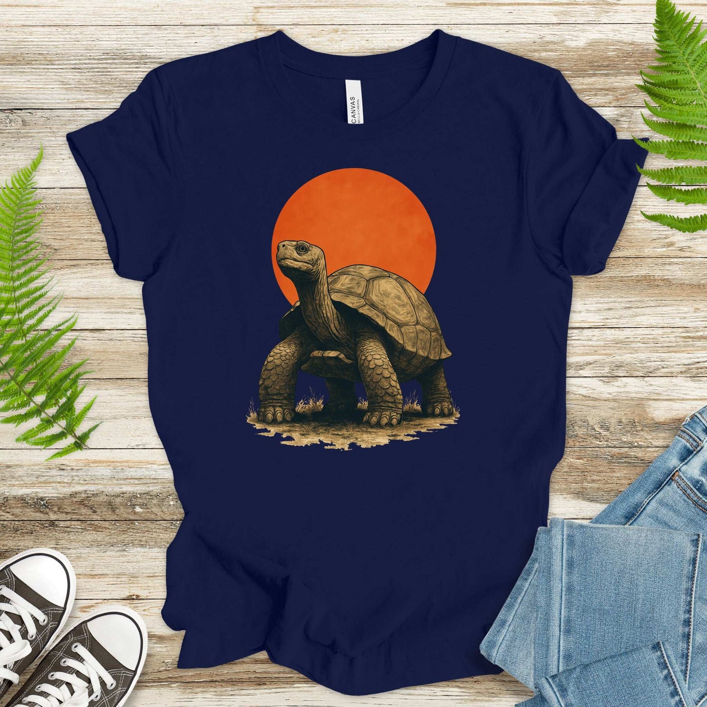 Vintage Tortoise Sun T-Shirt – Japanese Style Jungle Safari Tee