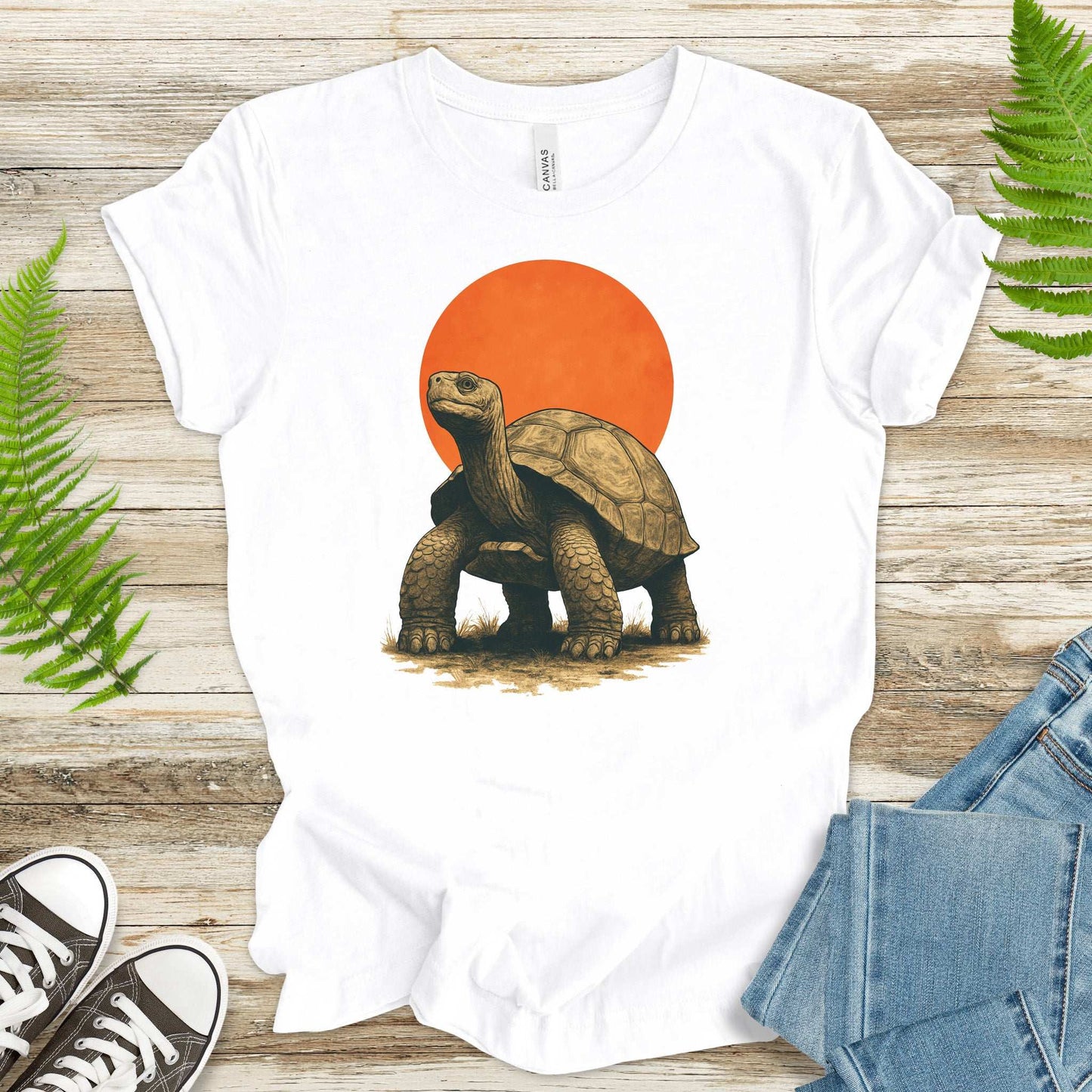 Vintage Tortoise Sun T-Shirt – Japanese Style Jungle Safari Tee