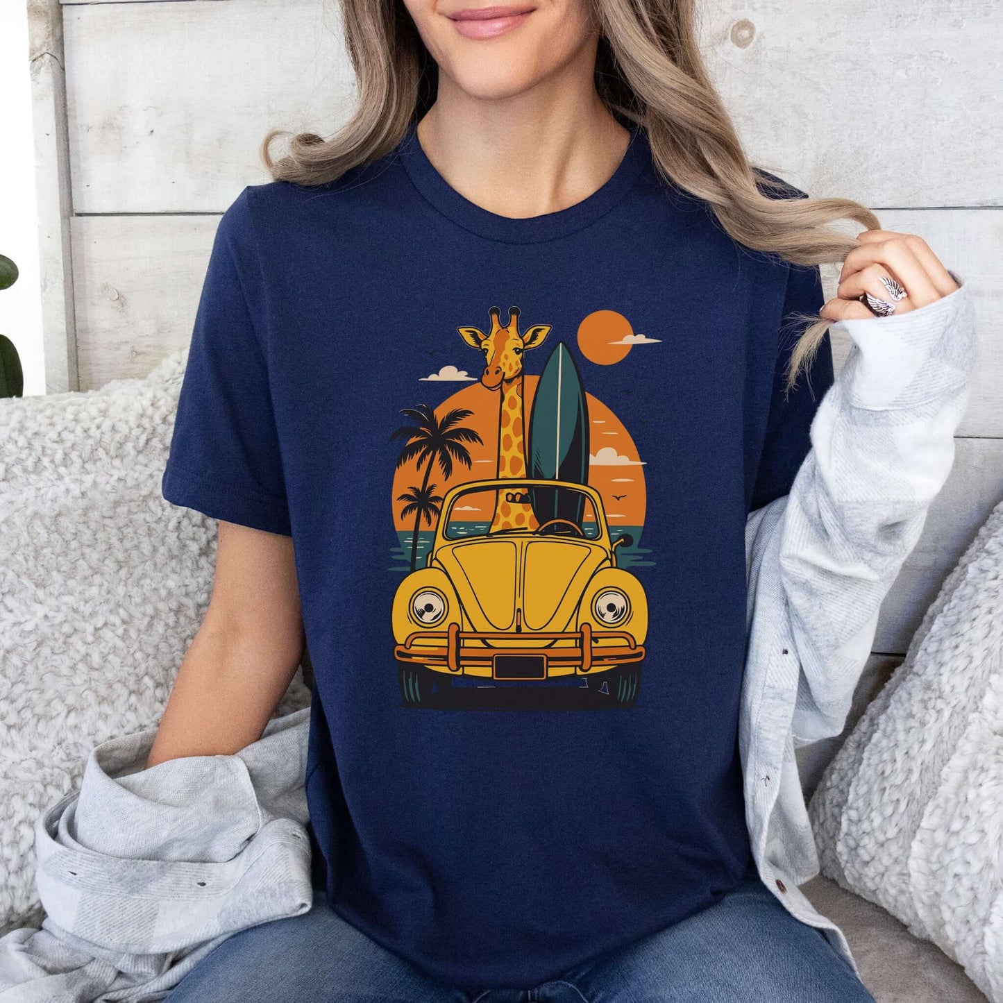 Surfed Out Giraffe T-Shirt – Funny Ocean & Surfing Lover Tee