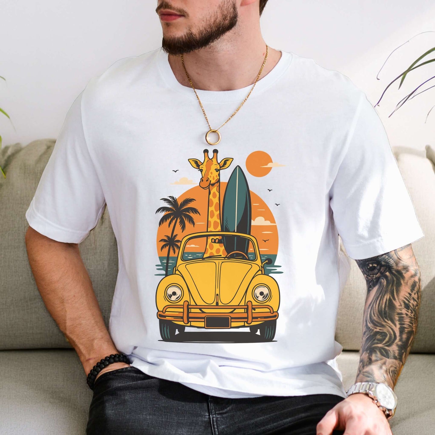 Surfed Out Giraffe T-Shirt – Funny Ocean & Surfing Lover Tee