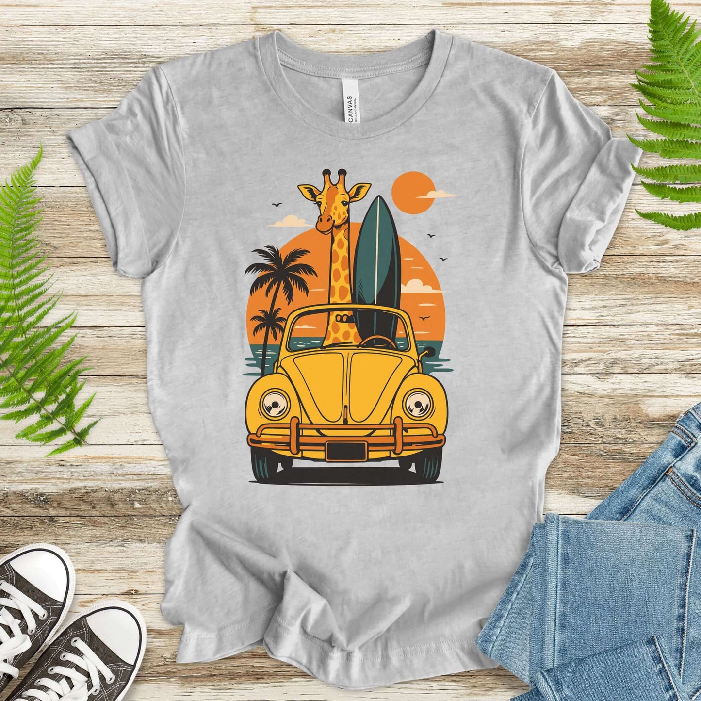 Surfed Out Giraffe T-Shirt – Funny Ocean & Surfing Lover Tee