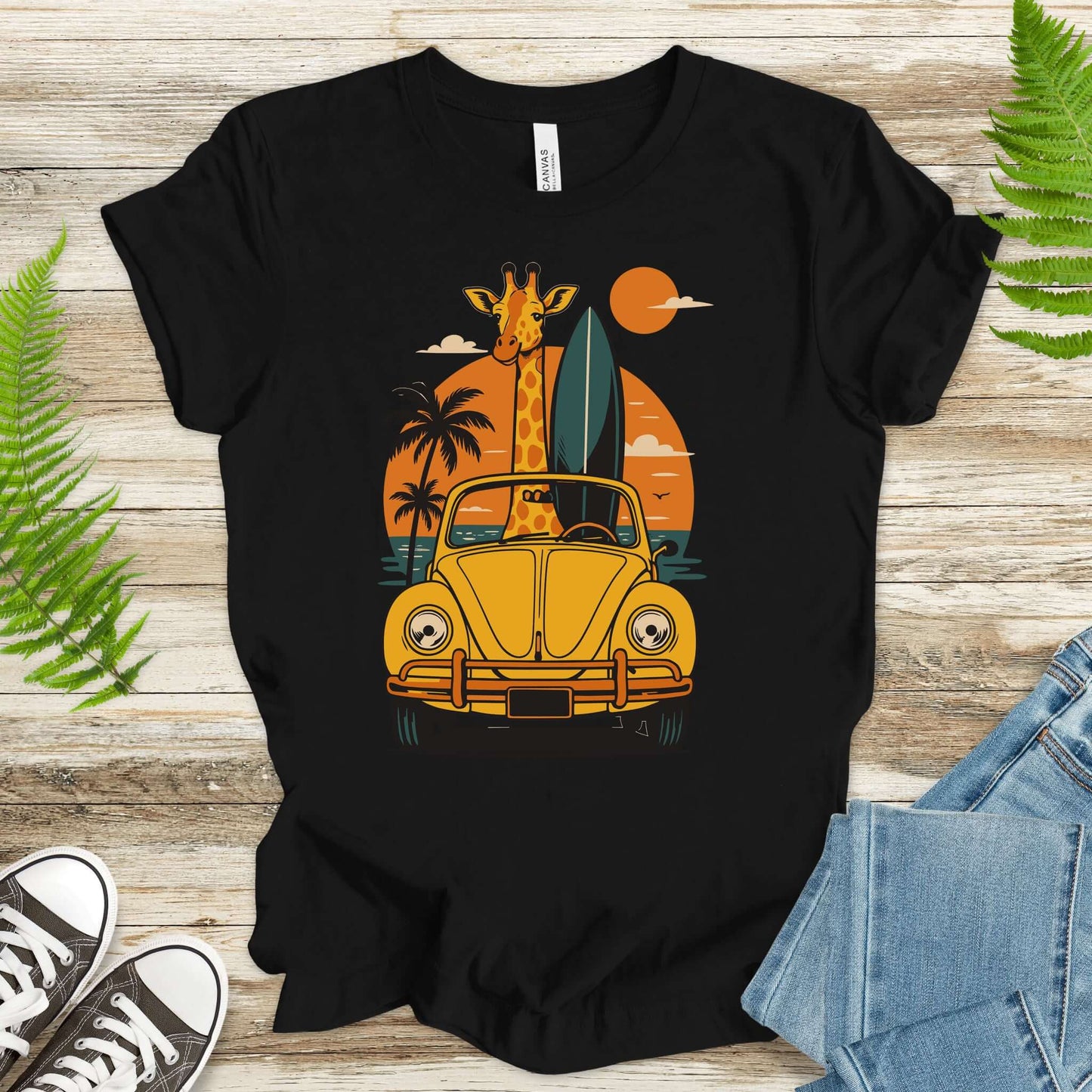 Surfed Out Giraffe T-Shirt – Funny Ocean & Surfing Lover Tee