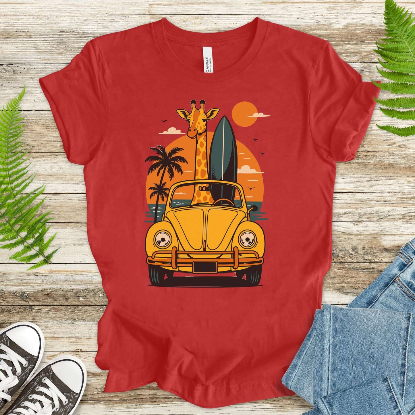 Surfed Out Giraffe T-Shirt – Funny Ocean & Surfing Lover Tee