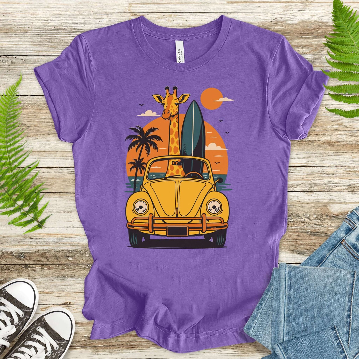 Surfed Out Giraffe T-Shirt – Funny Ocean & Surfing Lover Tee