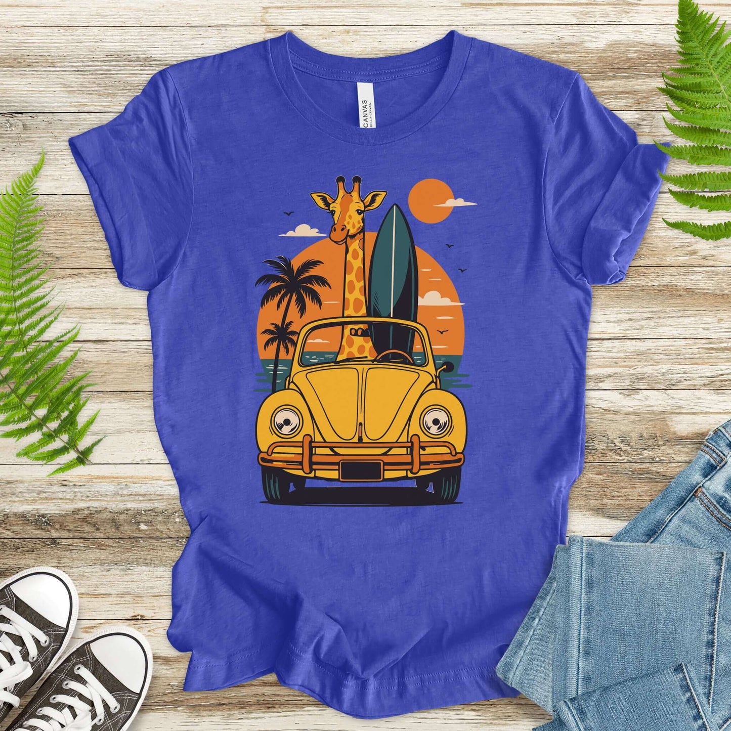 Surfed Out Giraffe T-Shirt – Funny Ocean & Surfing Lover Tee