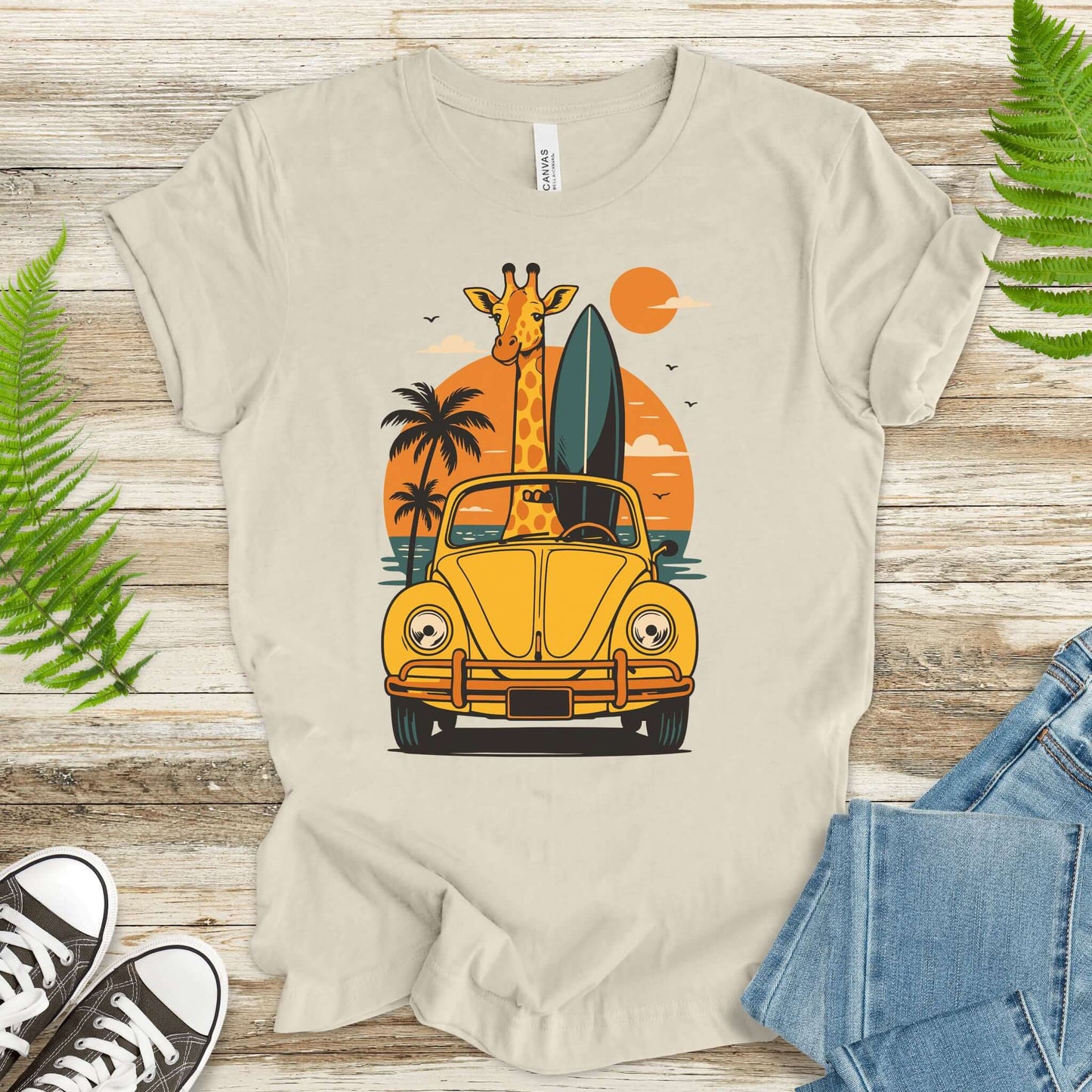 Surfed Out Giraffe T-Shirt – Funny Ocean & Surfing Lover Tee
