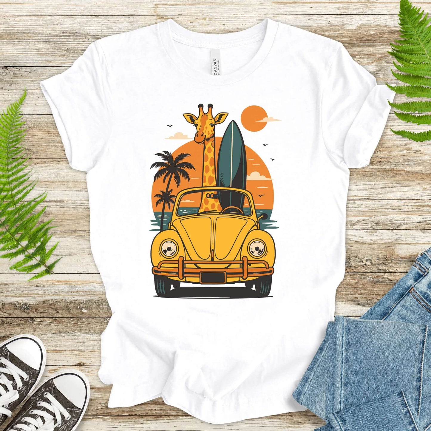 Surfed Out Giraffe T-Shirt – Funny Ocean & Surfing Lover Tee