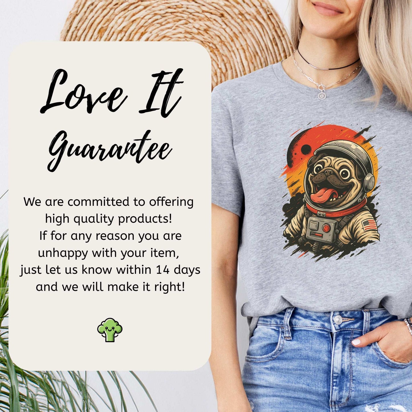 Pugstronaut Space T-Shirt – Funny Goofy Pug in Galaxy Suit Tee