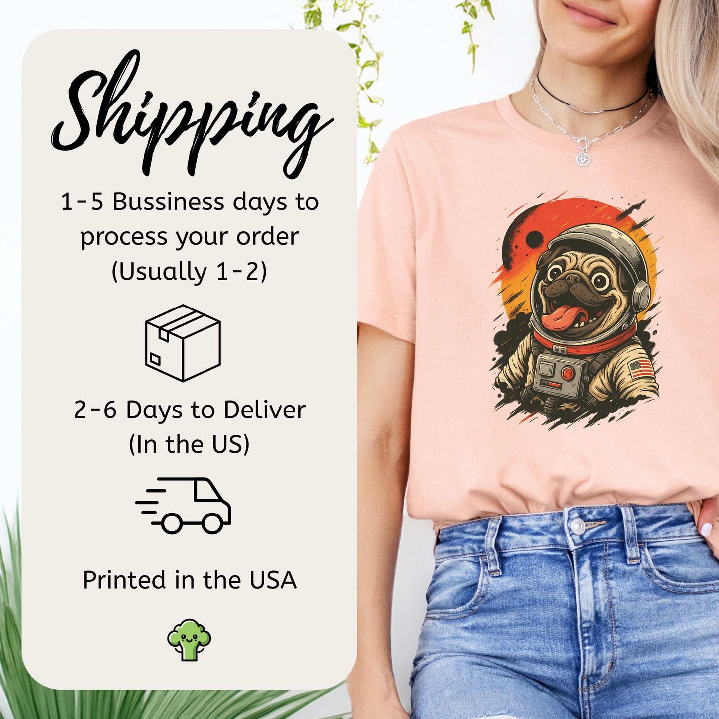 Pugstronaut Space T-Shirt – Funny Goofy Pug in Galaxy Suit Tee